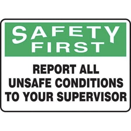 Accuform OSHA SAFETY FIRST SAFETY SIGNREPORT MGNF943VA MGNF943VA